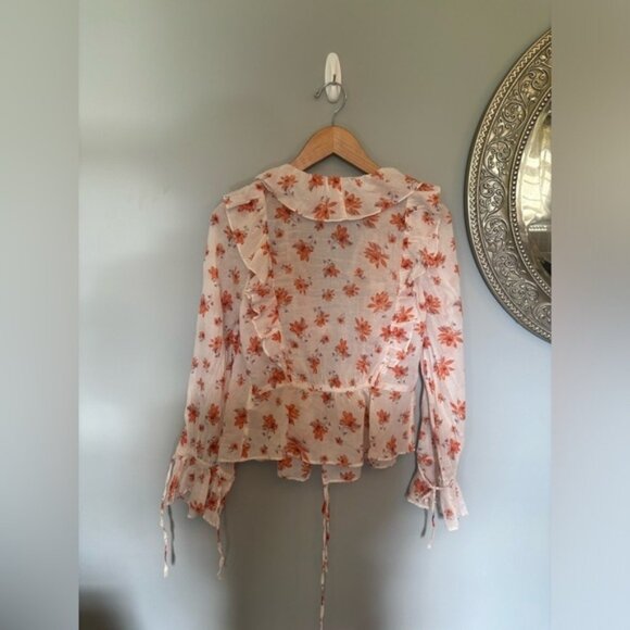 FREE PEOPLE  Amanda Ruffle Wrap Top - small - Picture 3 of 4